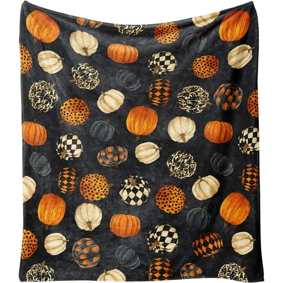 Halloween Pumpkin Blanket,Fall Fleece Blanket,Pumpkin Gifts for Women,Halloween Flannel Fleece Throw Blanket for Home Living Room Couch Bed Chair or Dorm Decor 60"x50"