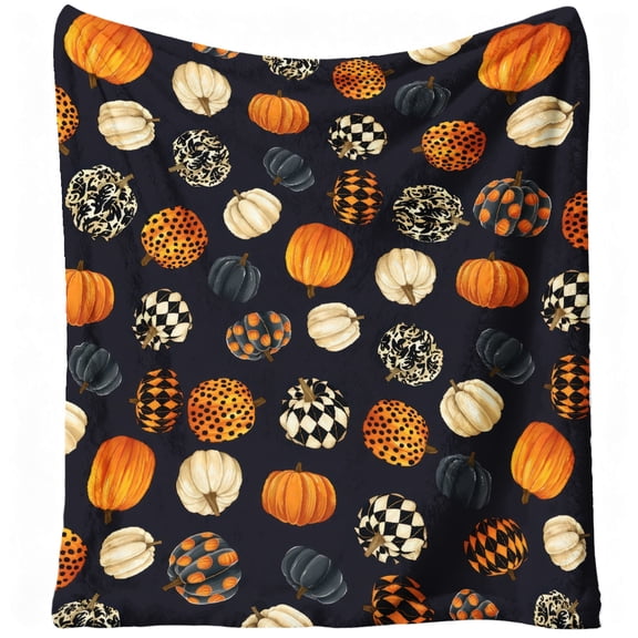 Halloween Pumpkin Blanket,Fall Fleece Throw Blanket,Pumpkin Gift,Halloween Flannel Fleece Throw Blanket for Couch Sofa Bed Home Decor