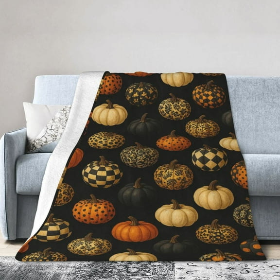 Halloween Pumpkin Blanket, Fleece Throw Blanket for Home, Women's Gift 50x40