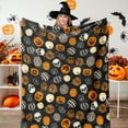 thumbnail image 1 of Halloween Pumpkin Blanket, Halloween Blankets and Throws, Halloween Fleece Throw Blanket, Halloween Throws Gifts for Kids Women Men, Black, 50" x 60", 1 of 6