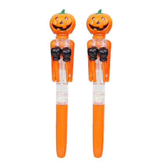 Halloween Pumpkin Boxing Pen with Lights - Cute Stress Relief Toy Pen for Klds, Stvdents - 3ml Ink, Novelty Writing Pen for Halloween Party, Thanksgiving, Classroom Rewards & Gifts