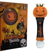 Halloween Pumpkin Bubble Machine, with Box Packaged, Electric Bubble Wand, Light-Up Automatic Bubble Blower, Spooky Toy for Kids Parties Outdoor Playtime-Black