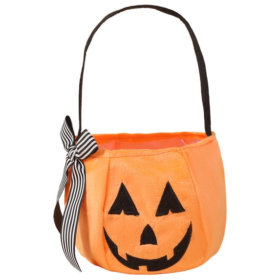 Halloween Pumpkin Bucket For Adults, Foldable Halloween Candy Baskets With Embroidery, Pumpkin Bucket Candies Basket With Handle For Halloween Party Decorations,4Pcs