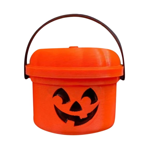 Halloween Pumpkin Bucket Candy Holders for Kids - Festive Desktop Ornament for Trick-or-Treating and Party Decorations - Container for Halloween Celebrations