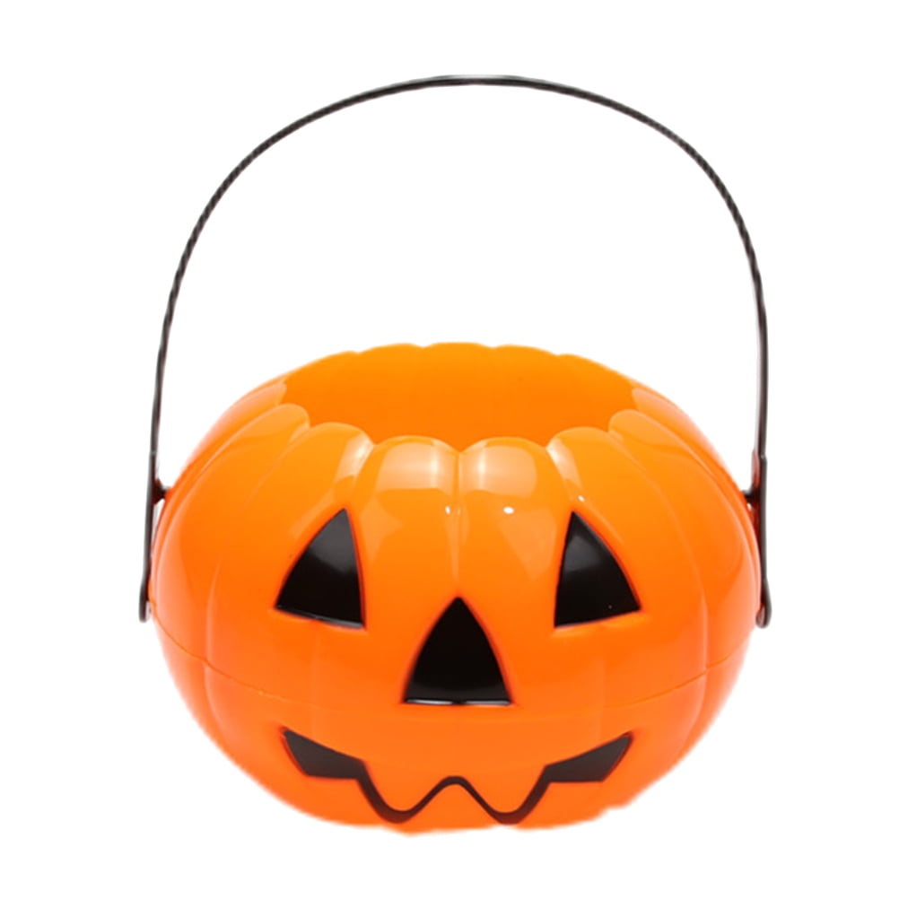 Halloween Pumpkin Bucket Halloween Candy Bucket with Handle Party Favor