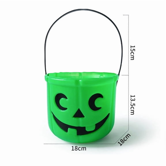 Halloween Pumpkin Bucket, Lantern Candy Basket for Trick or Treating, Halloween Party Supplies, BPA Free Plastic