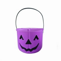 Halloween Pumpkin Bucket - Small Plastic Candy Pail for Kids - 18x18x13.5cm, Lightweight, Odor-Free, Perfect for Trick-or-Treating and Halloween Parties - Includes 1 Orange Pumpkin Basket