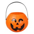 thumbnail image 1 of Halloween Pumpkin Bucket Trick or Treat Candy Holder Portable Pail with Sturdy Handle, Festive Decorative Basket for Party Supplies, Home Tabletop Display Holiday Storage Container 1PC, 1 of 7