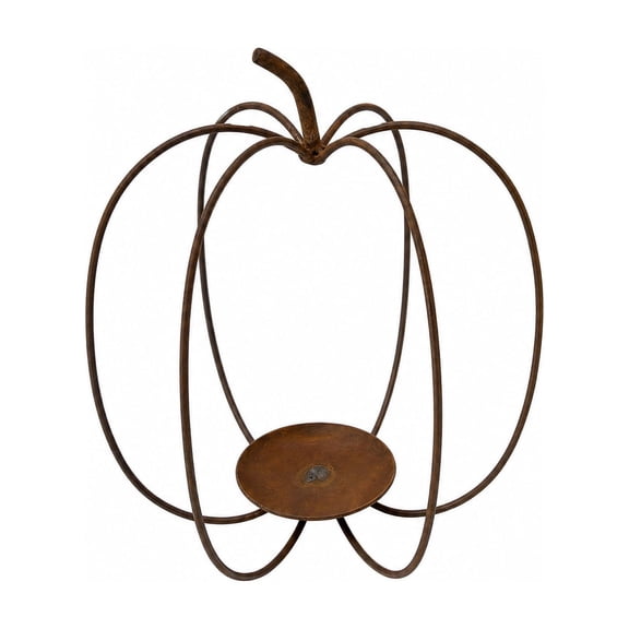 Halloween Pumpkin Candle Holder, Rustic Pumpkin Lantern for Tabletop, Mantel, Shelf, Porch, Garden, Window and Indoor Outdoor Fall Seasonal Decor, Home Party Centerpiece Display