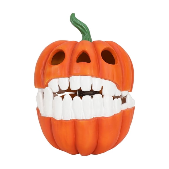 Halloween Pumpkin Candy Box, Creepy Pumpkin Skull Figurine with Teeth, Pumpkin Container Candy Dish Holder for Jewelry Snack Nut, Creative Handmade Desktop Tabletop Home Decor, 1Pcs
