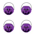 thumbnail image 1 of Halloween Pumpkin Candy Bucket Holders for Kids Trick or Treat, 4 Pack Mini Witches Cauldron Kettle with Handles, Orange Green Pink Party Decor Supply, 1 of 9