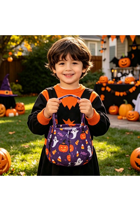 Halloween Pumpkin Candy Bucket Pink Lantern Treat Bag Trick or Treat Basket with Handle for Accessories Candy Gift Bag