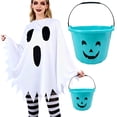 thumbnail image 1 of Halloween Pumpkin Candy Bucket Plastic Pail with Handle for Kids Trick-or-Treat Candy Storage - CB, 1 of 5