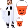 thumbnail image 1 of Halloween Pumpkin Candy Bucket Plastic Pail with Handle for Kids Trick-or-Treat Candy Storage - O, 1 of 5