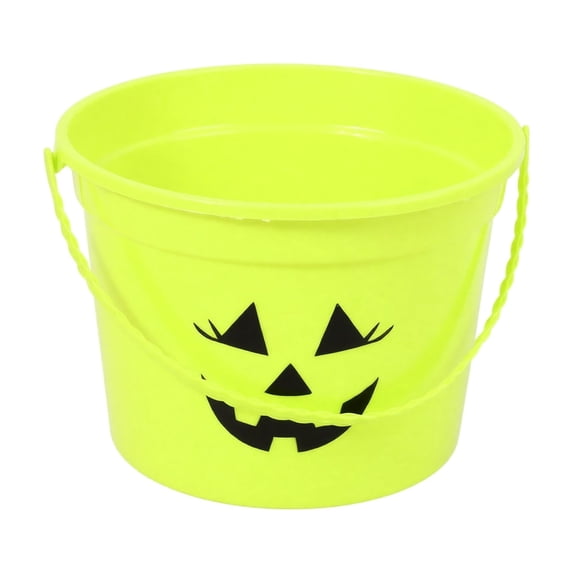 Halloween Pumpkin Candy Bucket, Trick-or-Treat Pail for Party Favors, Spooky Holiday Decorative Container (Yellow) _##A