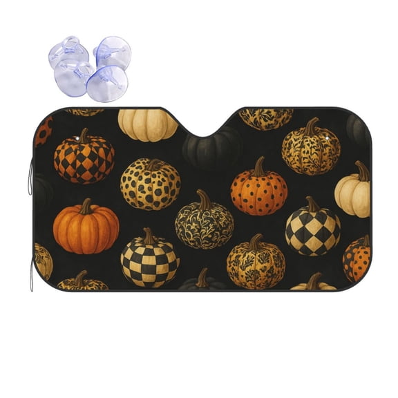 Halloween Pumpkin Car Windshield Sun Shade Universal Fit Auto Sun Visor Protector