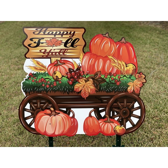 Halloween Pumpkin Cart Outdoor Decoration