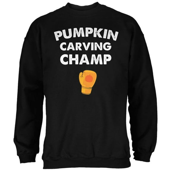 Halloween Pumpkin Carving Champ Black Adult Sweatshirt - Large