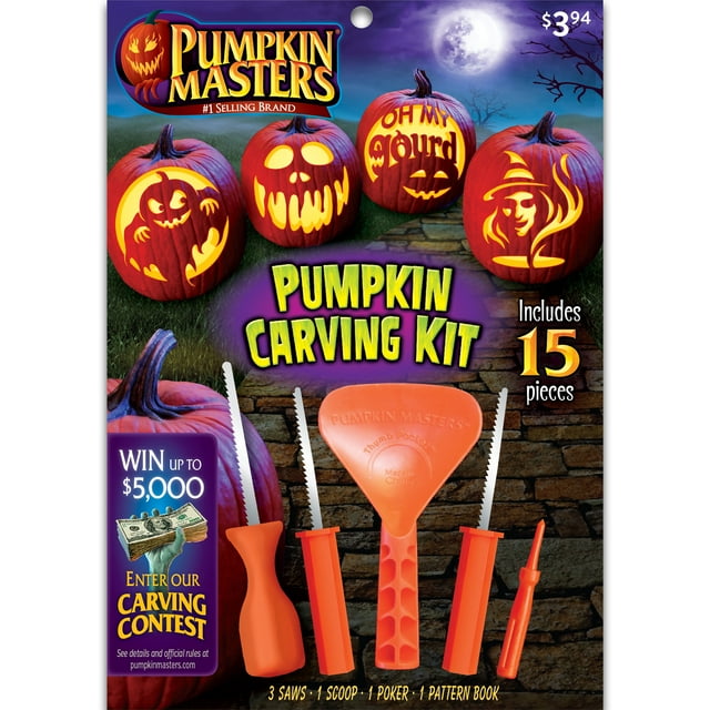 Halloween Pumpkin Carving Kit, 15 Pieces, by Pumpkin Masters