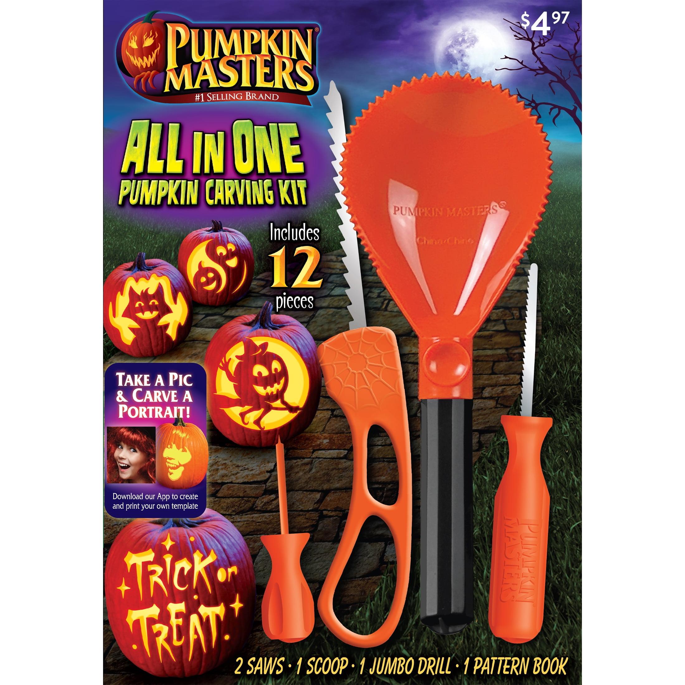 Halloween Pumpkin Carving Kit, All in One, 1 Kit, by Pumpkin Masters ...