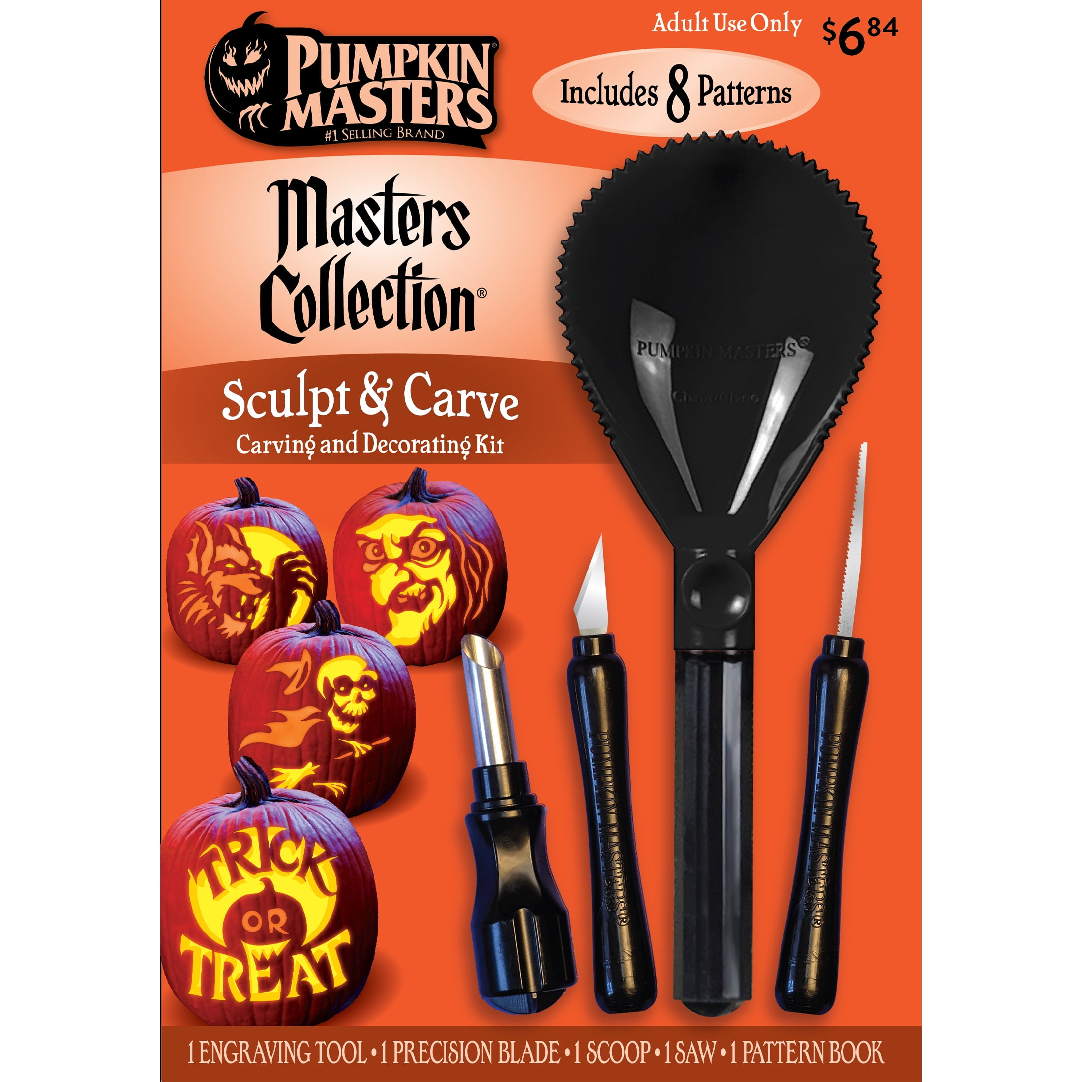 Halloween Pumpkin Carving Kit, Masters Collection Sculpt and Carve, 1 ...