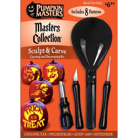 Halloween Pumpkin Carving Kit, Masters Collection Sculpt and Carve, 1 Kit, by Pumpkin Masters