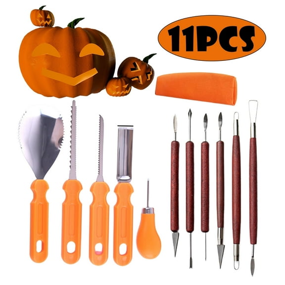 Halloween Pumpkin Carving Kit Professional Pumpkin Cutting Supplies Tools with Carrying Bag for Kids Adults Sculpting Set for Halloween 11Pcs