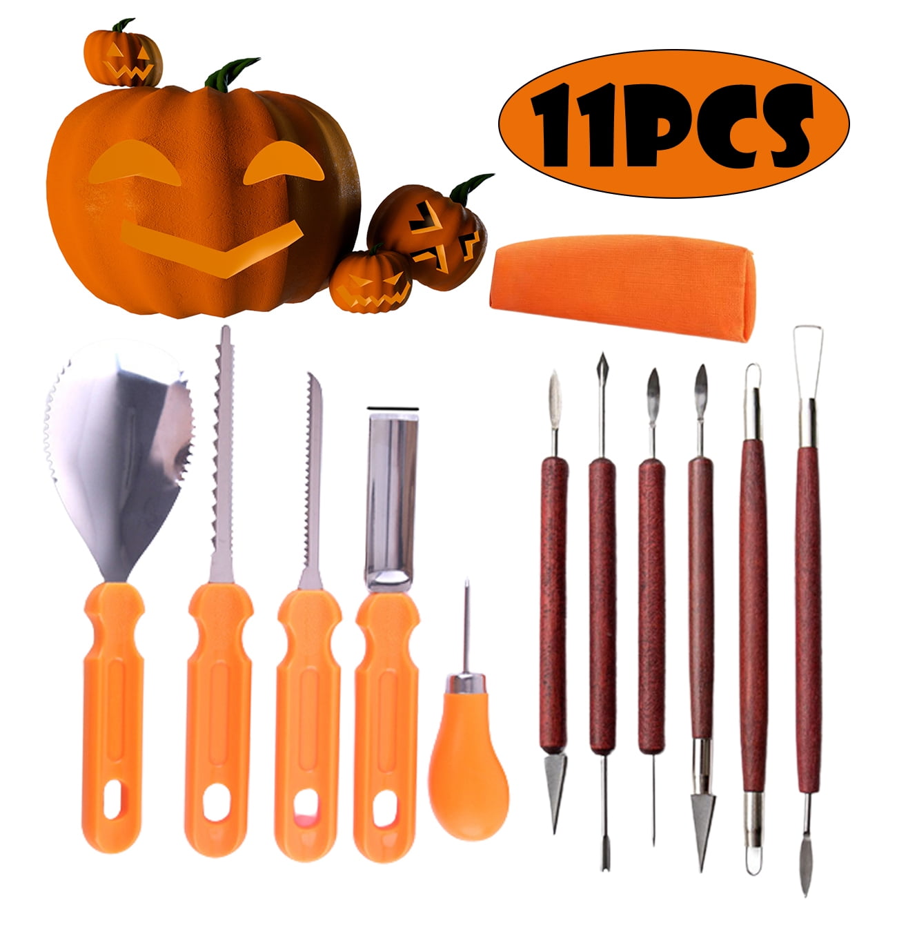 Halloween Pumpkin Carving Kit Professional Pumpkin Cutting Supplies Tools with Carrying Bag for Kids Adults Sculpting Set for Halloween 11Pcs