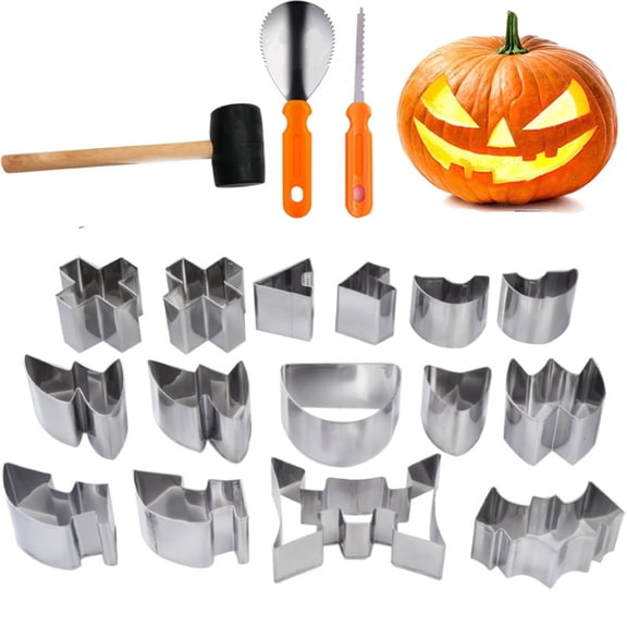 Halloween Pumpkin Carving Kit Tools, 18 Pcs Pumpkin Carving Tools, Halloween Gifts DIY Pumpkin Decorating Kit