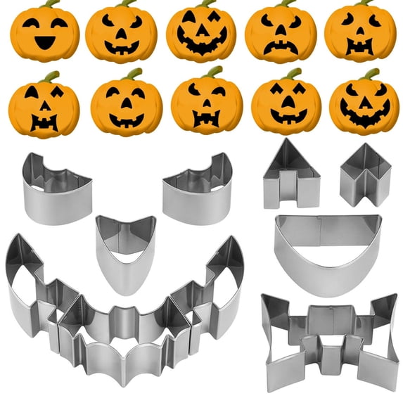 Halloween Pumpkin Carving Set Stainless Steel Mould Baking Tool DIY Pumpkin Lamp Carving Tool