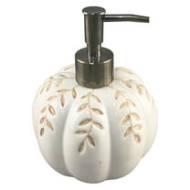 Halloween Pumpkin Ceramic Soap Dispenser, Press-Type Hand Soap Storage Container,  Halloween Fall Bathroom Pumpkin Home,White,Home