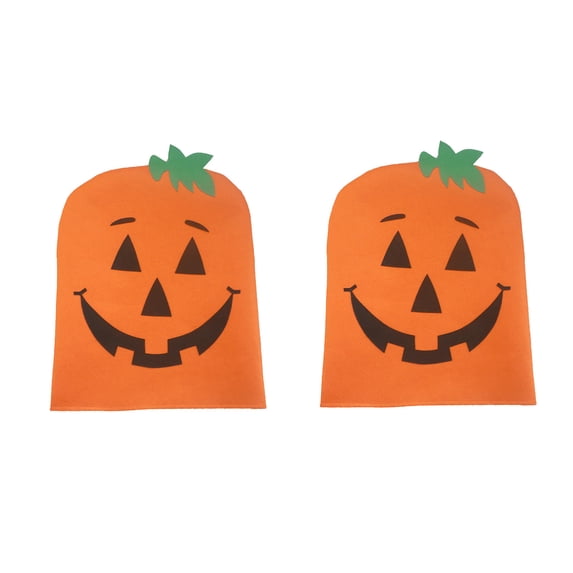 Halloween Pumpkin Chair Back Cover, Holiday Dining Seat Slipcover, Festive Room Decor Protector for Party, Banquet, Fall Harvest Celebration, B