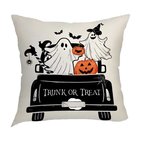 Halloween Pumpkin Classic Elements Pattern Pillowcase Throw Pillow, Removable Pillowcase Pumpkin Decoration Hello Halloween
