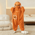 thumbnail image 1 of Halloween Pumpkin Costume Adult Wearable Pumpkin Blanket One-Piece Pajamas Pajamas Cozy Loungewear Halloween Cosplay Costume，Orange S, 1 of 5