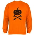thumbnail image 1 of Halloween Pumpkin Crossbones Mens Sweatshirt Safety Orange X-LG, 1 of 1