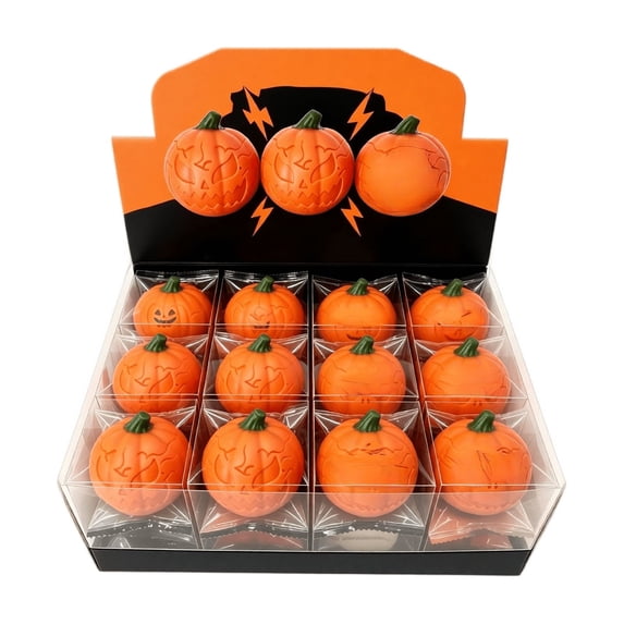 Halloween Pumpkin Crunchy Squishy Toy, Jack O Lantern Stress Ball Carved Face, Random Face Fidget Toy with Crunchy Sound, Sensory Toy for Kids Adults, Party Favor Gift