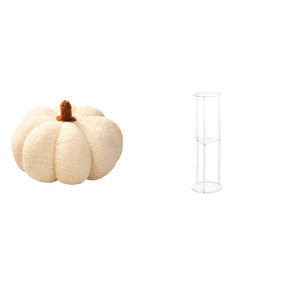 Halloween Pumpkin Cushion Round Side Table Acrylic Construction Multipurpose Fun Home Living Room Decor for Kids