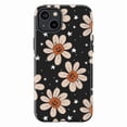 thumbnail image 1 of Halloween Pumpkin Daisy Phone Case, Black Background with Jack-o'-Lantern Flowers and Stars, Cute Spooky Protective iPhone Cover for iPhone 17 16 15 14 13 12 11 Plus Pro Plus Mini, 1 of 6