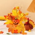 thumbnail image 1 of Halloween Pumpkin Decor, Thanksgiving Table Centerpiece with Maple Leaves and Berries, Fall Home Decor for Mantel Table Setting(F), 1 of 4
