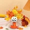 thumbnail image 1 of Halloween Pumpkin Decor, Thanksgiving Table Centerpiece with Maple Leaves and Berries, Fall Home Decor for Mantel Table Setting(G), 1 of 4