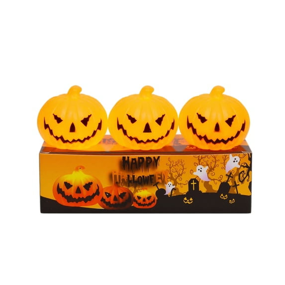 Halloween Pumpkin Decoration Light, Halloween Jack O Lantern Pumpkin Ornament with Glowing Design, Pumpkin Lamp for Indoor Outdoor Party Home Holiday Decor