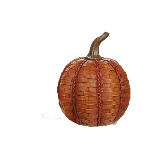Halloween Pumpkin Decorations 8X6 Inch Woven Resin Small Pumpkin Decor Fall Pumpkin Decor for Home Indoor Table and Porch Displays Single Piece