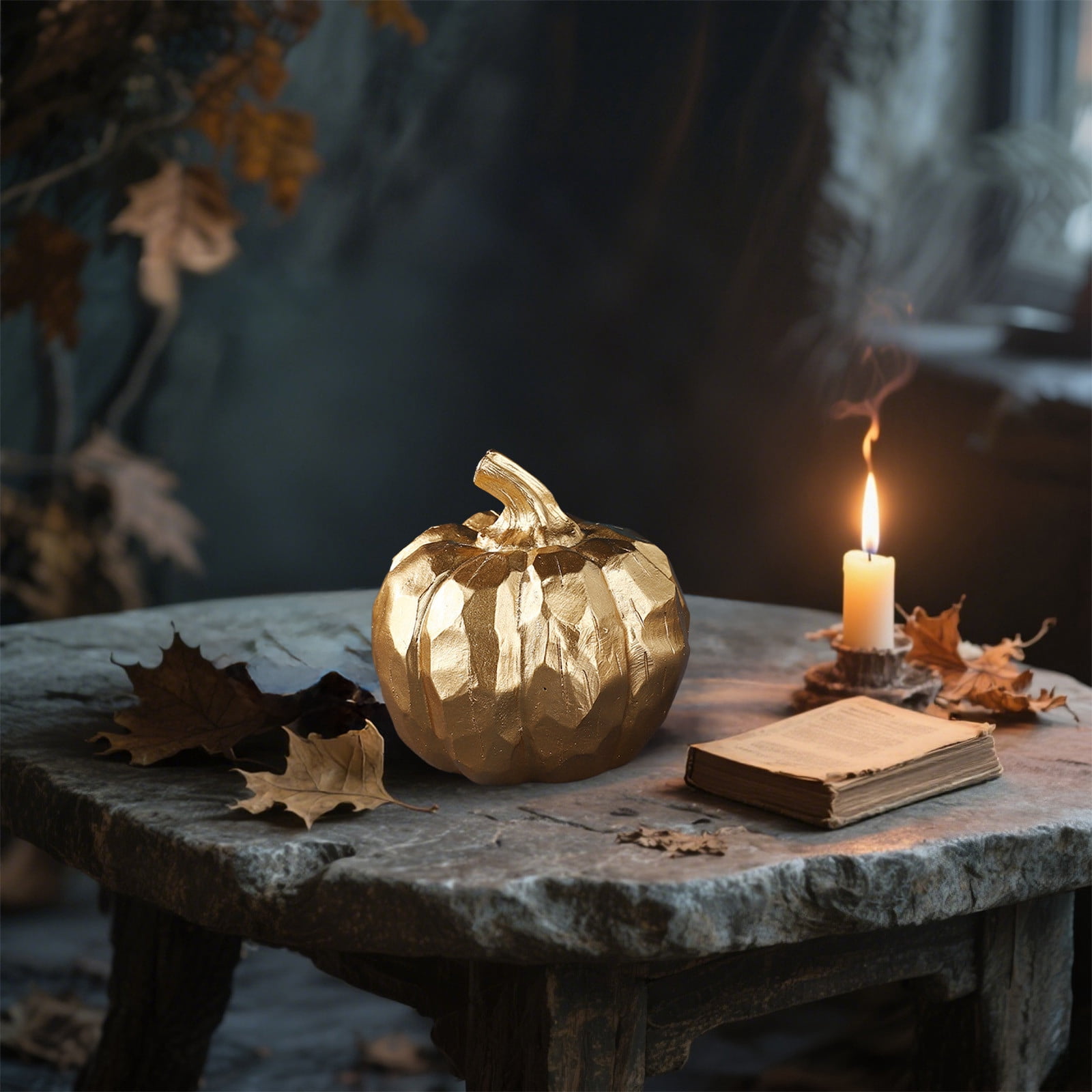 Halloween Pumpkin Decorations - Gold Pumpkin Decor,Halloween ...
