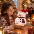 thumbnail image 1 of Glowing Snowman Plush, White with Red and Green Accents, Delightful Tabletop Christmas Decor Christmas Indoor Decor for Mantel Displays, Snowman Ornaments Multicolor, 1 of 7