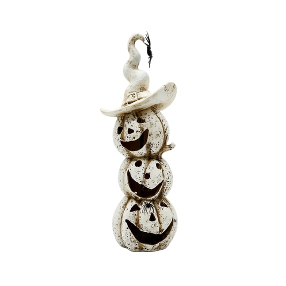 Halloween Pumpkin Decorations Spooky Halloween Decor White Pumpkin Decor for Indoor Outdoor Porch and Home Display