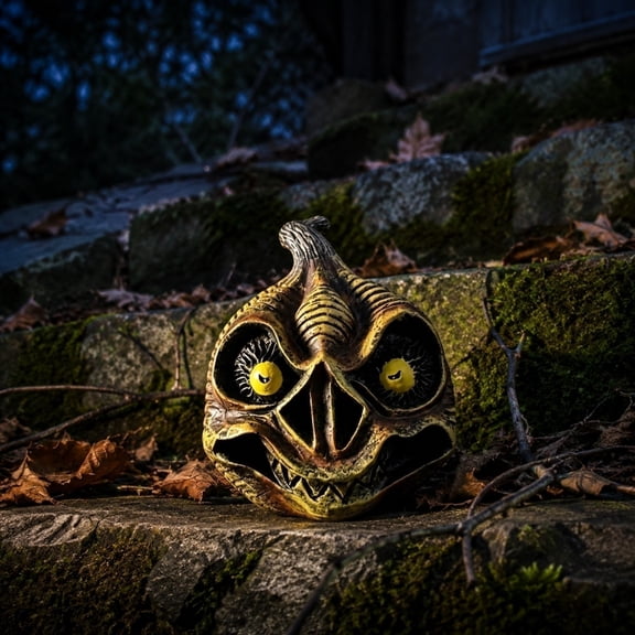 Halloween Pumpkin Decorations, Twisted Alien Gourd Monster Shaped Ornament, Spooky Halloween Decorations for Outdoor Yard Lawn Placement, 4X4 Inch Weather Resistant Outdoor