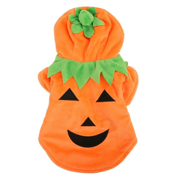 Halloween Pumpkin Dog Clothes Cute Warm Dog Costume for Medium Large Dogs Autumn Winter(Orange L)