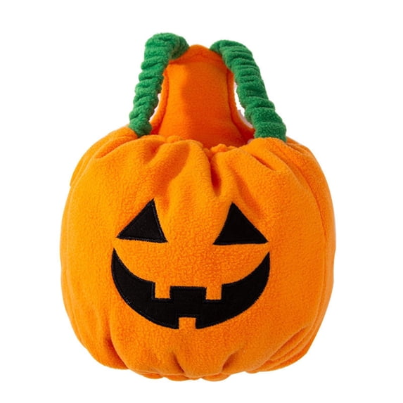 Halloween Pumpkin Dog Costume Adjustable Soft Plush Pet Pumpkin Vest Outfit Cute Cosplay Dress up Clothes for Small Medium Dogs Cats Halloween Party Carnival Photo Props,S