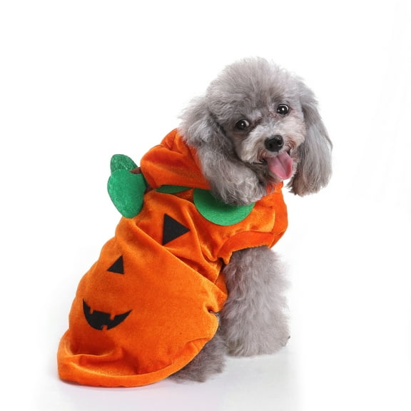 Halloween Pumpkin Dog Costumes Clothes, Cute Dog and Cat Halloween Cosplay clothes, Fit for Small Doggy and Kitten-M