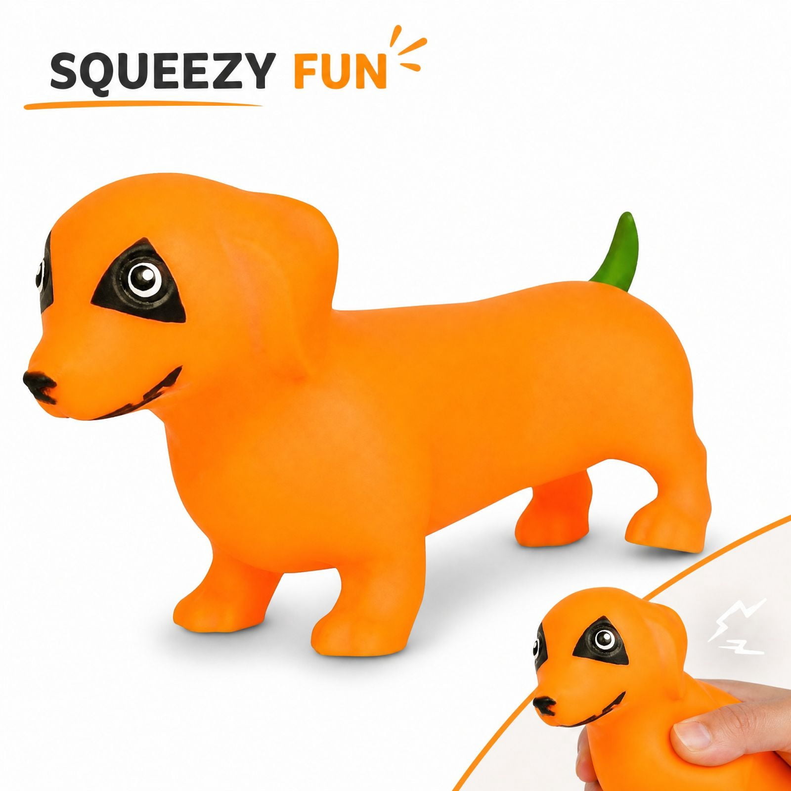 Halloween Pumpkin Dog Squishy Toy, Dachshund Squeeze Stress Relief ...